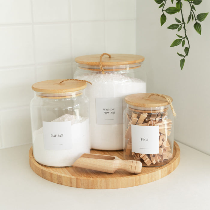 Glass Jar with Bamboo and Twine Lid - 1L