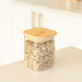 Square Glass and Bamboo Storage Jar - 500ml - Little Label Co The Home of Organisation For Kitchen, Bathroom, Laundry & More