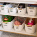 Small White Storage Tub with Wooden Handle - Little Label Co The Home of Organisation For Kitchen, Bathroom, Laundry & More