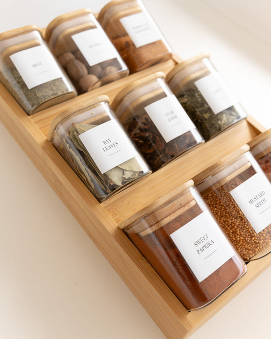 Bamboo Herb & Spice Drawer Organiser - Little Label Co Australia - The Home of Organisation For Kitchen, Bathroom, Laundry & More
