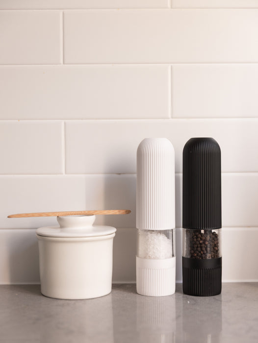 Electric Salt & Pepper Grinder & Butter Bell Set - Little Label Co Australia - The Home of Organisation For Kitchen, Bathroom, Laundry & More