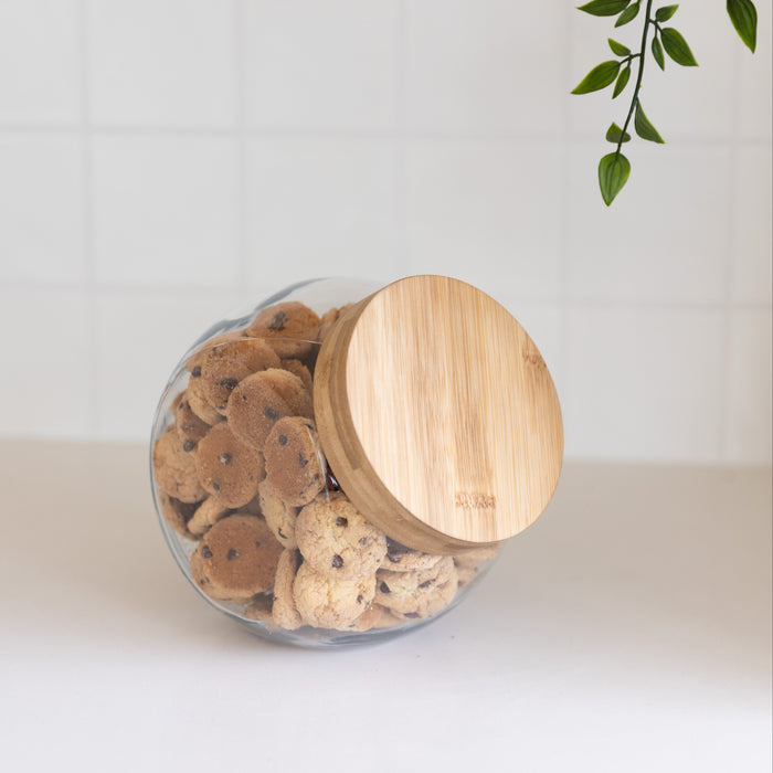 Glass Snack Jar with Bamboo Lid - 2L - Little Label Co Australia - The Home of Organisation For Kitchen, Bathroom, Laundry & More