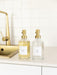 500ml Clear Glass Pump Bottle with Gold Pump - Little Label Co The Home of Organisation For Kitchen, Bathroom, Laundry & More