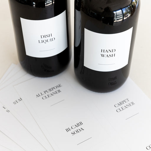 Square Laundry Cleaning Stickers Pack x 30 Labels - Little Label Co Australia - The Home of Organisation For Kitchen, Bathroom, Laundry & More