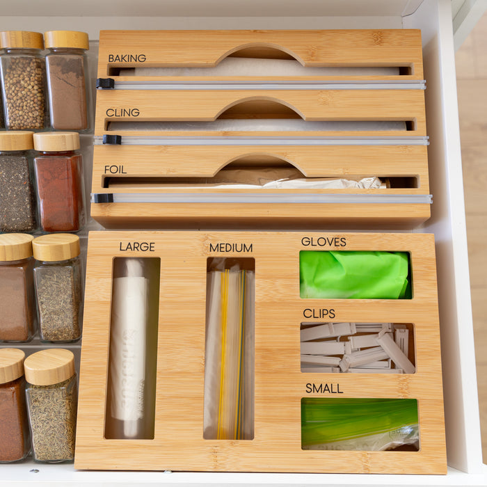 Bamboo Shaker Kitchen Drawer Organiser Pack - Little Label Co Australia - The Home of Organisation For Kitchen, Bathroom, Laundry & More