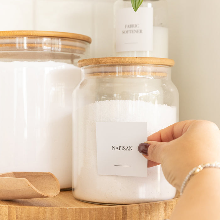 Essential Square Laundry Sticker Pack x 6 Labels - Little Label Co Australia - The Home of Organisation For Kitchen, Bathroom, Laundry & More