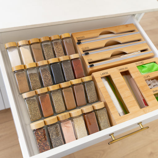 Bamboo Shaker Kitchen Drawer Organiser Pack - Little Label Co Australia - The Home of Organisation For Kitchen, Bathroom, Laundry & More