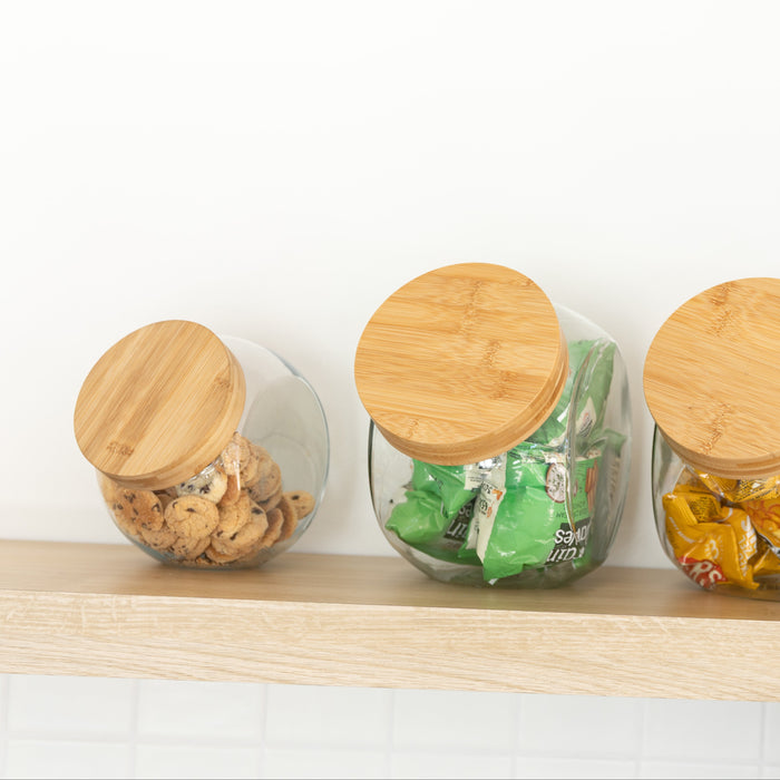 Glass Snack Jar with Bamboo Lid - 2L - Little Label Co Australia - The Home of Organisation For Kitchen, Bathroom, Laundry & More