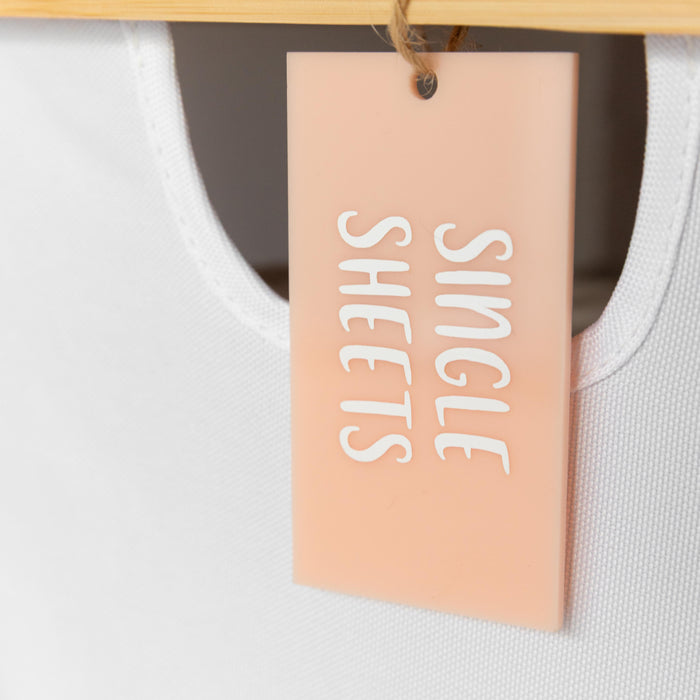 Swing Acrylic and Bamboo Tags (with custom vinyl decal labels)