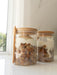 Bamboo Glass Jar with Spoon - 500ml - Little Label Co The Home of Organisation For Kitchen, Bathroom, Laundry & More