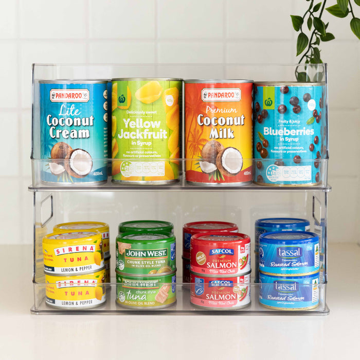 Clear Stackable Organiser Large (Pack of 2) - Little Label Co Australia - The Home of Organisation For Kitchen, Bathroom, Laundry & More