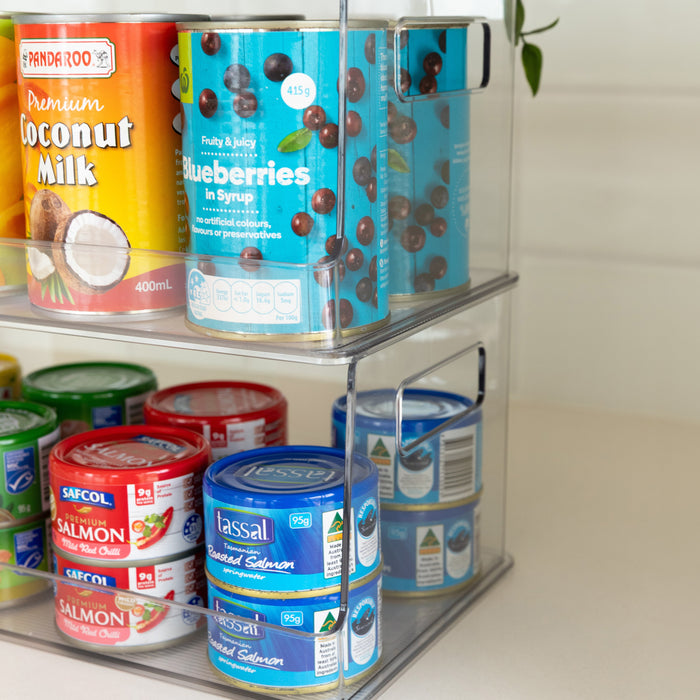 Clear Stackable Organiser Large (Pack of 2) - Little Label Co Australia - The Home of Organisation For Kitchen, Bathroom, Laundry & More