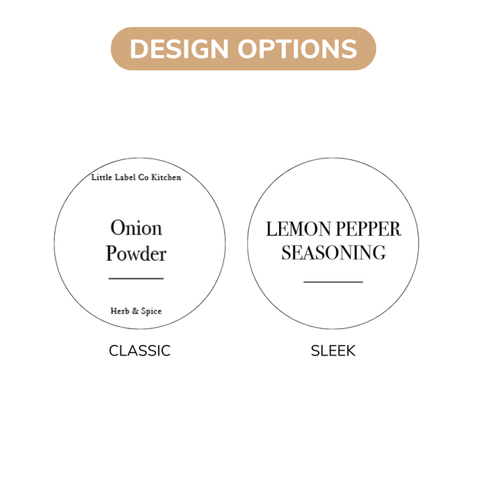 Round Herb & Spice Stickers - 84 Label Pack - Little Label Co The Home of Organisation For Kitchen, Bathroom, Laundry & More
