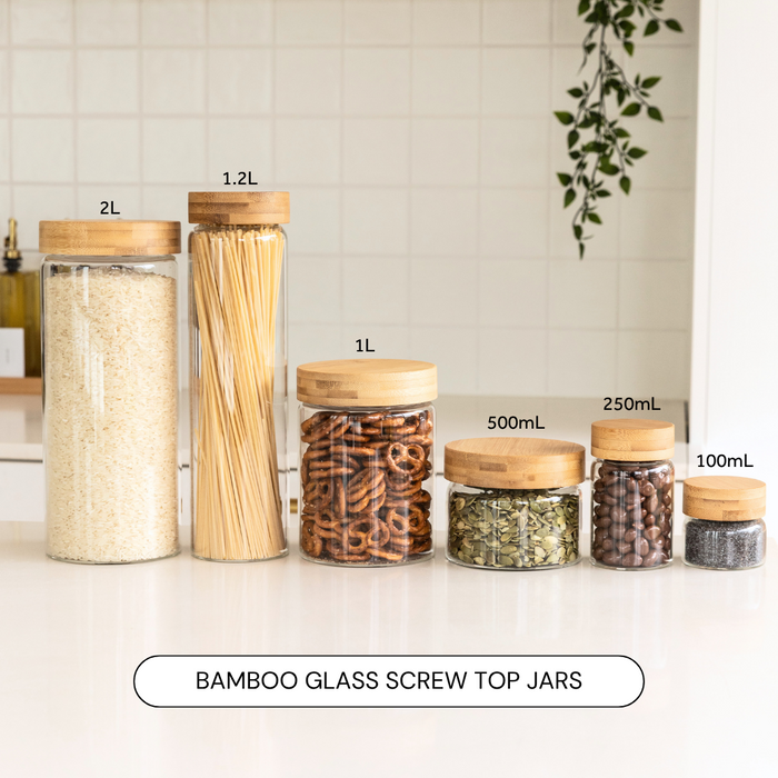 Bamboo Glass Screw Top Pantry Jar - 100ml