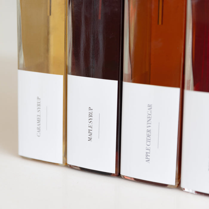 Rectangle Book Bottle Stickers (16 Pack) - Little Label Co The Home of Organisation For Kitchen, Bathroom, Laundry & More