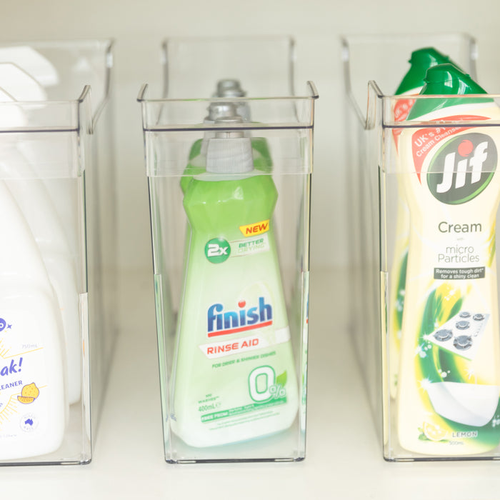 Clear Pull-out Organiser Narrow - Little Label Co The Home of Organisation For Kitchen, Bathroom, Laundry & More