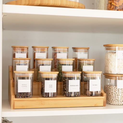 Ultimate Square Bamboo & Glass Pantry Container Set - Little Label Co Australia - The Home of Organisation For Kitchen, Bathroom, Laundry & More