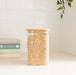 Square Glass and Bamboo Storage Jar - 1.25L - Little Label Co The Home of Organisation For Kitchen, Bathroom, Laundry & More