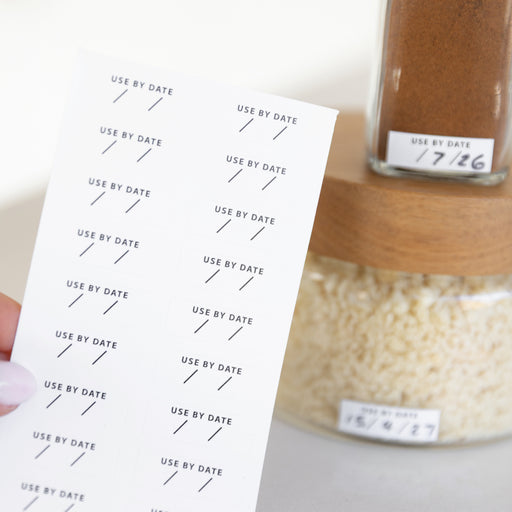 Use By Date Sticker Pack - (24 Stickers Per Sheet) - Little Label Co The Home of Organisation For Kitchen, Bathroom, Laundry & More