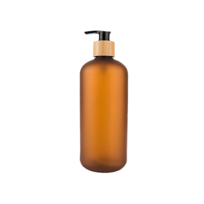 Brown Plastic Pump Bottle - 500ml - Little Label Co The Home of Organisation For Kitchen, Bathroom, Laundry & More