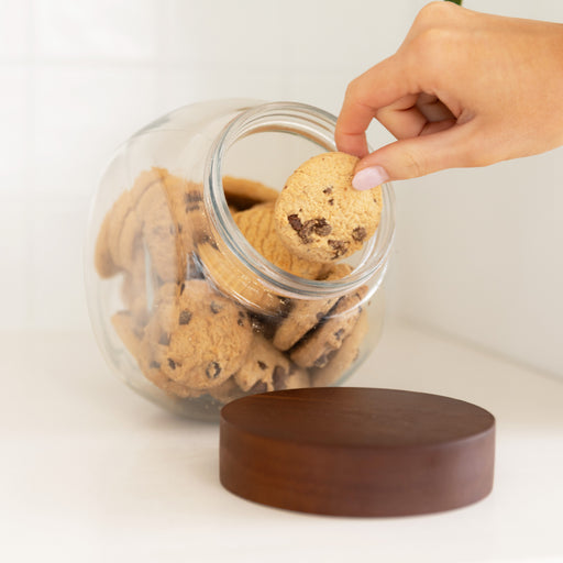 Glass Snack Jar with Acacia Lid - 2L - Little Label Co Australia - The Home of Organisation For Kitchen, Bathroom, Laundry & More