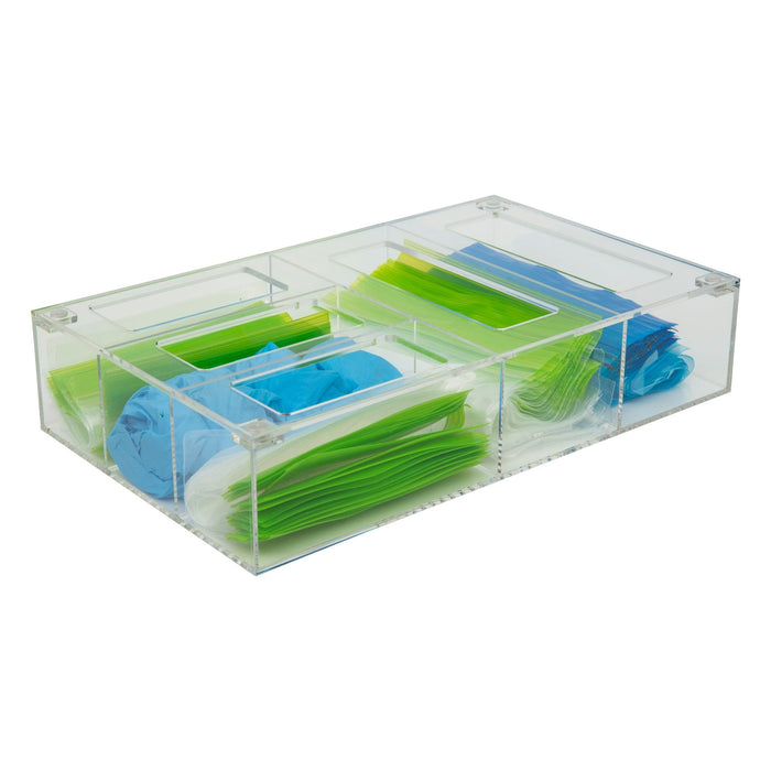 Acrylic Sandwich Bag Organiser - Little Label Co - Food Wrap Dispensers - 20%, Acrylic Food Wrap Dispenser, Acrylic Storage, Food Wrap Dispenser, Glad Bags, Kitchen Storage