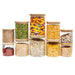 Bamboo Glass Jars Small Pantry Container Pack , Little Label Co Air Tight Containers for Pantry Organisation and Food Storage. 