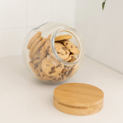 Glass Snack Jar with Bamboo Lid - 2L - Little Label Co Australia - The Home of Organisation For Kitchen, Bathroom, Laundry & More