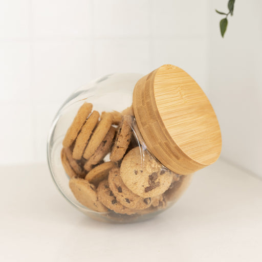 Glass Snack Jar with Bamboo Lid - 2L - Little Label Co Australia - The Home of Organisation For Kitchen, Bathroom, Laundry & More