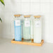 Bamboo and Glass 4 Piece Laundry Liquid Pack - Little Label Co The Home of Organisation For Kitchen, Bathroom, Laundry & More
