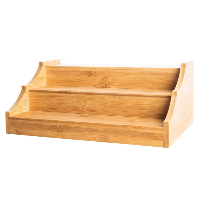 Large Bamboo Shelf with 15 x 75ml Herb & Spice Jars Pack. Air tight herb and spice jar. Spice storage jars with spice rack. Bamboo spice rack for storing her and spice jars