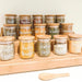 Large Bamboo Shelf with 15 x 75ml Herb & Spice Jars Pack. Air tight herb and spice jar. Spice storage jars with spice rack. Bamboo spice rack for storing her and spice jars