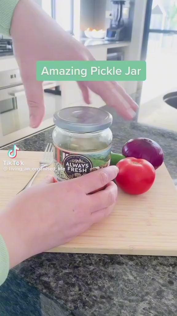 Glass Flip Pickle Jar, Little Label Co, Fridge Organisation, Fridge Organization, Home Storage, Food Storage, Meal Prep Container
