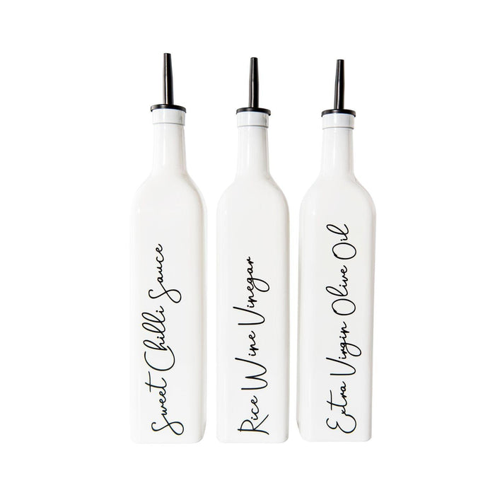 * Seconds & Samples* 750ml White Oil & Vinegar Bottle - Little Label Co - Oil & Vinegar Dispensers - 40%, Kitchen Organisation, Oil & Vinegar Bottles, Pantry Organisation, Storage Containers