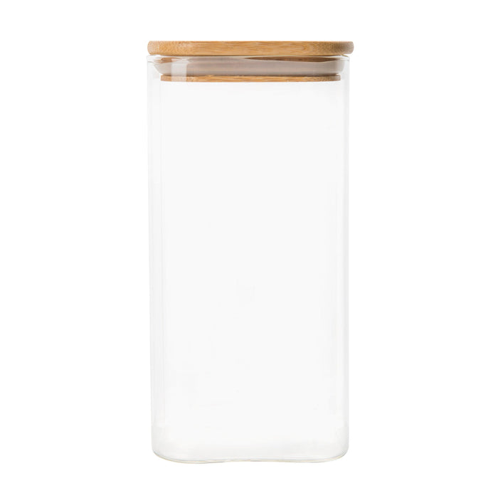 Square Bamboo Glass Pantry Pack for pantry organisation and food storage. Little Label Co Air Tight Containers for Pantry Organisation and Food Storage. 