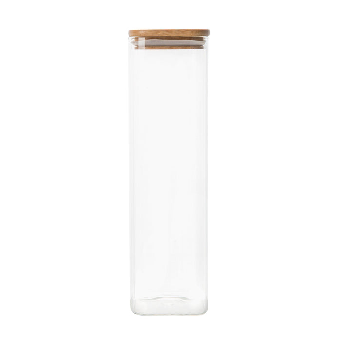Square Bamboo Glass Pantry Pack for pantry organisation and food storage. Little Label Co Air Tight Containers for Pantry Organisation and Food Storage. 