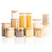 Pantry Container square storage glass jar 1.25l glass jar with bamboo lid. home organisation pantry jar for food storage