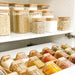 Pantry Container square storage glass jar 1.25l glass jar with bamboo lid. home organisation pantry jar for food storage